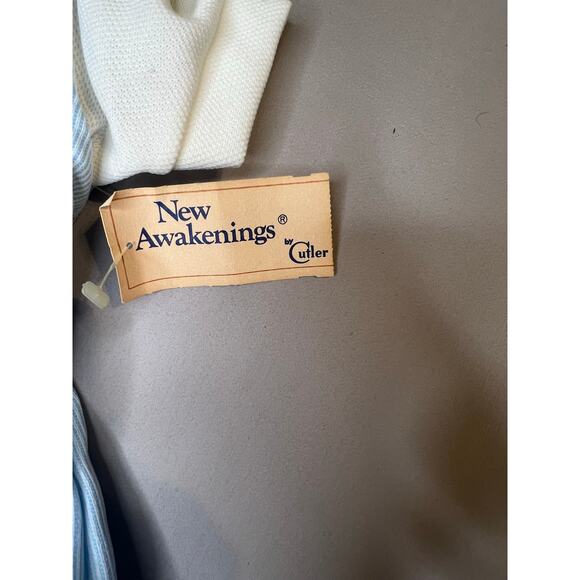 VTG New Awakenings by Cutler Baby Romper 9M Blue White USA NWT - Picture 2 of 9